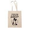 Tote Bag Beige J’peux pas je préfère mon Border Collie