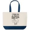 Grand Sac Cabas Fond Bleu J’peux pas je préfère mon Lama