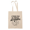 Tote Bag Beige J’peux pas je préfère mon Hamster