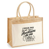 Sac Cabas Jute avec Poche J’peux pas je suis Auxiliaire de vie