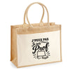 Sac Cabas Jute avec Poche J’peux pas je suis Prof