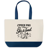 Grand Sac Cabas Fond Bleu J’peux pas j’ai Ski de fond