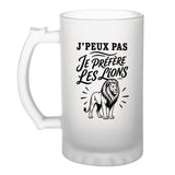 Verre à Bière J’peux pas je préfère les Lions