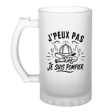 Verre à Bière J’peux pas je suis Pompier