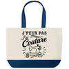 Grand Sac Cabas Fond Bleu J’peux pas j’ai couture J'peux pas minimaliste