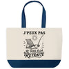 Grand Sac Cabas Fond Bleu J’peux pas je suis à la Retraite