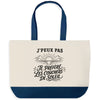 Grand Sac Cabas Fond Bleu J’peux pas je préfère les Couchers de soleil