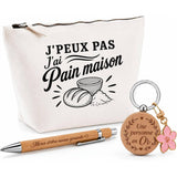 Coffret Cadeau J’peux pas j’ai Pain maison – Trousse, stylo bambou et porte-clés