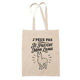 Tote Bag Beige J’peux pas je préfère mon Lama