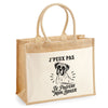 Sac Cabas Jute avec Poche J’peux pas je préfère mon Boxer
