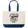 Grand Sac Cabas Fond Bleu J’peux pas j’ai MMA