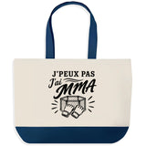Grand Sac Cabas Fond Bleu J’peux pas j’ai MMA