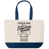 Grand Sac Cabas Fond Bleu J’peux pas je suis Chauffeur routier