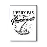 Poster J’peux pas j’ai planche à voile J'peux pas minimaliste
