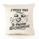 Housse de Coussin J’peux pas je préfère les Coccinelles