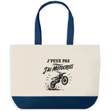 Grand Sac Cabas Fond Bleu J’peux pas j’ai Motocross