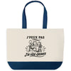 Grand Sac Cabas Fond Bleu J’peux pas j’ai Vide-grenier