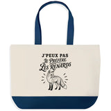 Grand Sac Cabas Fond Bleu J’peux pas je préfère les Renards