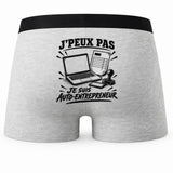 Boxer Homme J’peux pas je suis Auto-entrepreneur – Impression au dos
