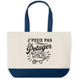 Grand Sac Cabas Fond Bleu J’peux pas j’ai Potager