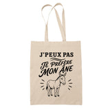 Tote Bag Beige J’peux pas je préfère mon Âne