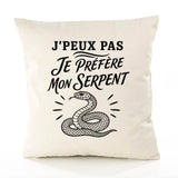 Housse de Coussin J’peux pas je préfère mon Serpent