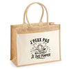 Sac Cabas Jute avec Poche J’peux pas je suis Pompier