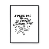 Poster J’peux pas je préfère les Étoiles de mer