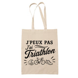 Tote Bag Beige J’peux pas j’ai Triathlon