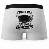 Boxer Homme J’peux pas je suis Graphiste – Impression au dos