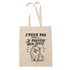 Tote Bag Beige J’peux pas je préfère mon Spitz
