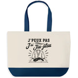 Grand Sac Cabas Fond Bleu J’peux pas j’ai Jiu-jitsu