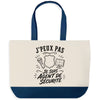Grand Sac Cabas Fond Bleu J’peux pas je suis Agent de sécurité