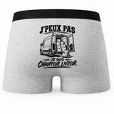 Boxer Homme J’peux pas je suis Chauffeur livreur – Impression au dos