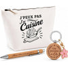 Coffret Cadeau J’peux pas j’ai Cuisine – Trousse, stylo bambou et porte-clés