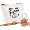 Coffret Cadeau J’peux pas j’ai Bodyboard – Trousse, stylo bambou et porte-clés