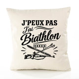 Housse de Coussin J’peux pas j’ai Biathlon