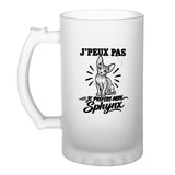 Verre à Bière J’peux pas je préfère mon Sphynx