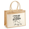 Sac Cabas Jute avec Poche J’peux pas je préfère les Phoques