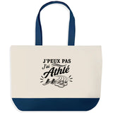 Grand Sac Cabas Fond Bleu J’peux pas j’ai Athlé