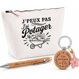 Coffret Cadeau J’peux pas j’ai Potager – Trousse, stylo bambou et porte-clés