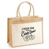 Sac Cabas Jute avec Poche J’peux pas j’ai Cardio dance