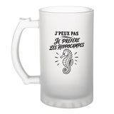 Verre à Bière J’peux pas je préfère les Hippocampes