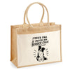 Sac Cabas Jute avec Poche J’peux pas je préfère mon Border Collie