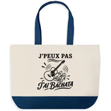 Grand Sac Cabas Fond Bleu J’peux pas j’ai Bachata
