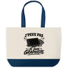 Grand Sac Cabas Fond Bleu J’peux pas je suis Graphiste