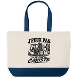 Grand Sac Cabas Fond Bleu J’peux pas je suis Cariste