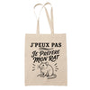 Tote Bag Beige J’peux pas je préfère mon Rat