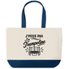 Grand Sac Cabas Fond Bleu J’peux pas j’ai Trampoline