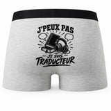 Boxer Homme J’peux pas je suis Traducteur – Impression au dos